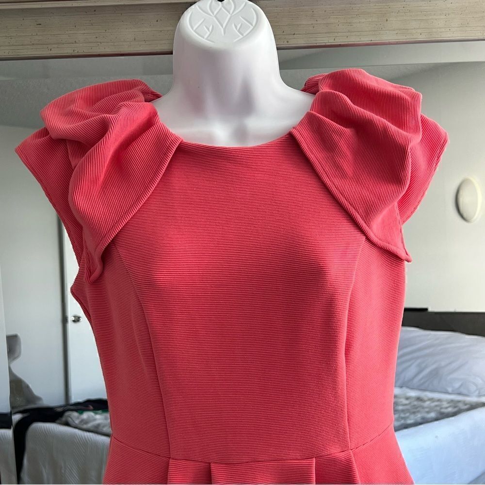 ASOS Classic Cocktail Mini Dress Coral Color Size 8. - Picture 2 of 8